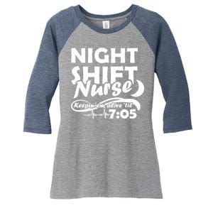 Night Shift Nurse Women's Tri-Blend 3/4-Sleeve Raglan Shirt