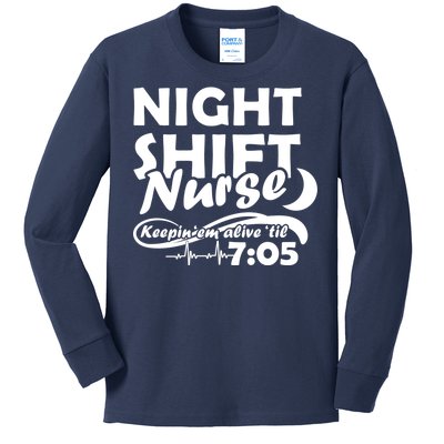 Night Shift Nurse Kids Long Sleeve Shirt