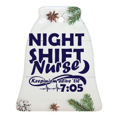 Night Shift Nurse Ceramic Bell Ornament