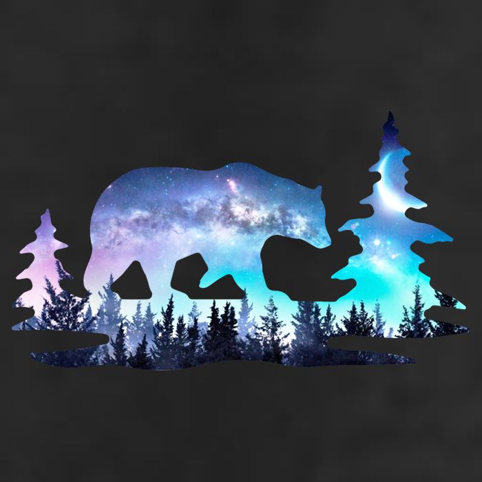 Night Sky Wilderness Bear Garment-Dyed Heavyweight T-Shirt