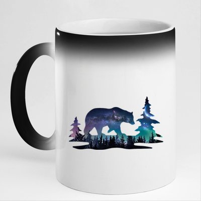 Night Sky Wilderness Bear 11oz Black Color Changing Mug