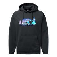 Night Sky Wilderness Bear Performance Fleece Hoodie