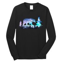 Night Sky Wilderness Bear Long Sleeve Shirt