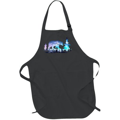 Night Sky Wilderness Bear Full-Length Apron With Pockets