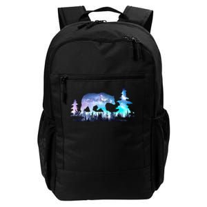 Night Sky Wilderness Bear Daily Commute Backpack