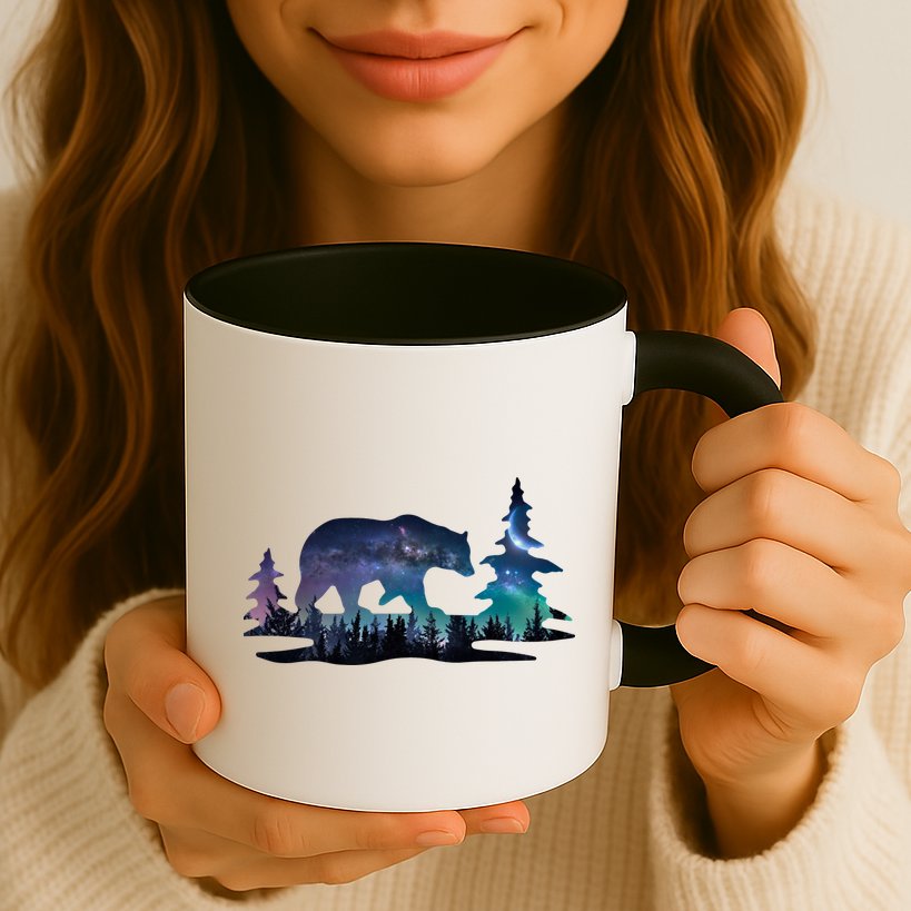 Night Sky Wilderness Bear Mug