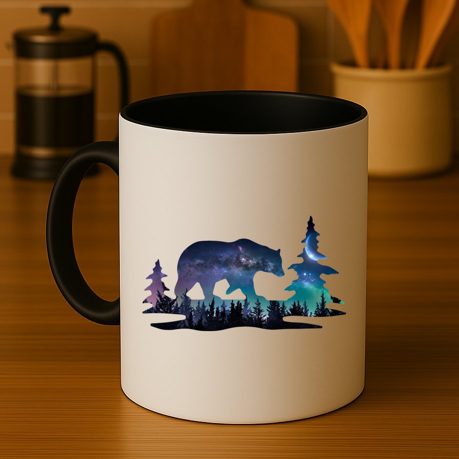 Night Sky Wilderness Bear Mug