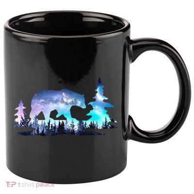 Night Sky Wilderness Bear 11oz C Handle Ceramic Mug