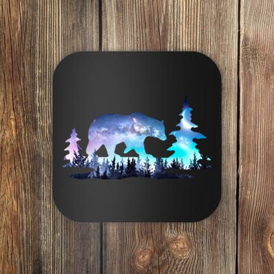 Night Sky Wilderness Bear Coaster