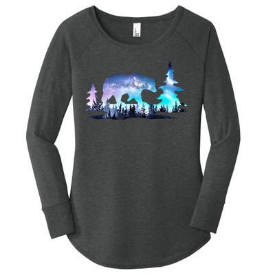 Night Sky Wilderness Bear Women's Perfect Tri Tunic Long Sleeve Shirt