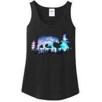 Night Sky Wilderness Bear Ladies Essential Tank