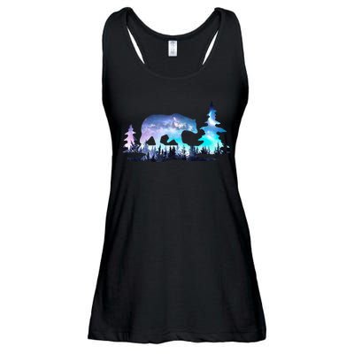 Night Sky Wilderness Bear Ladies Essential Flowy Tank