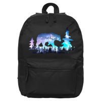 Night Sky Wilderness Bear 16 in Basic Backpack