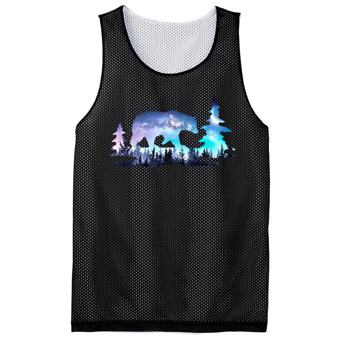 Night Sky Wilderness Bear Mesh Reversible Basketball Jersey Tank