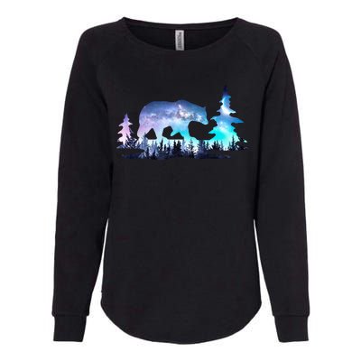 Night Sky Wilderness Bear Womens California Wash Sweatshirt