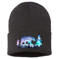 Night Sky Wilderness Bear Sustainable Knit Beanie