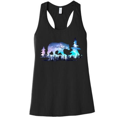 Night Sky Wilderness Bear Women's Racerback Tank