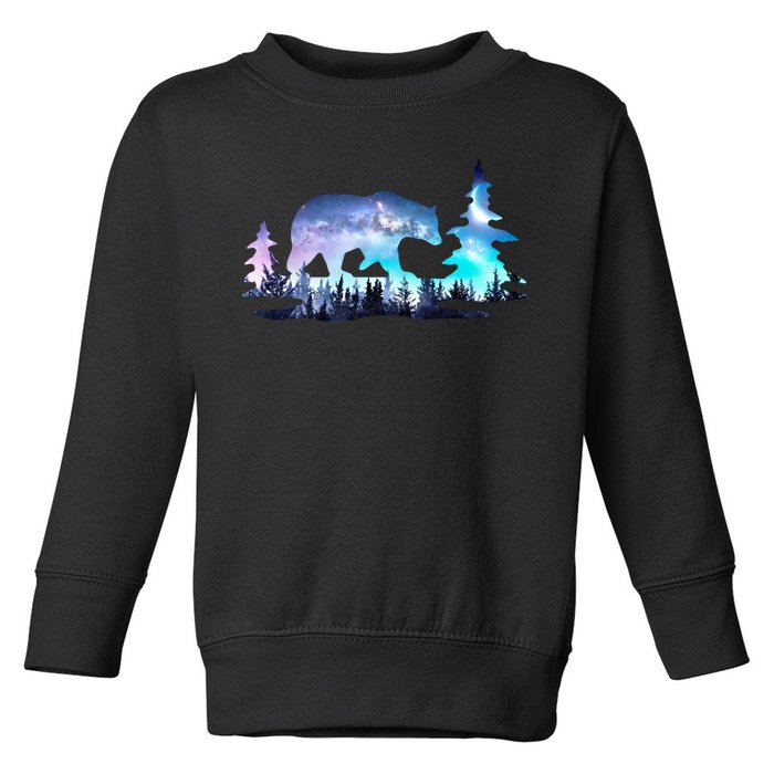 Night Sky Wilderness Bear Toddler Sweatshirt