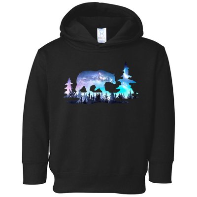 Night Sky Wilderness Bear Toddler Hoodie