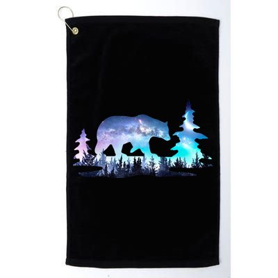 Night Sky Wilderness Bear Golf Towel