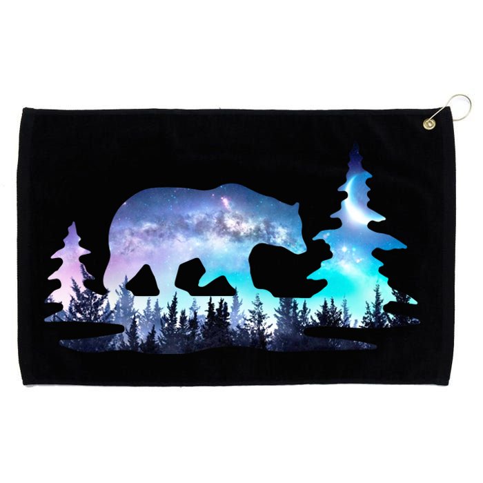 Night Sky Wilderness Bear Grommeted Golf Towel