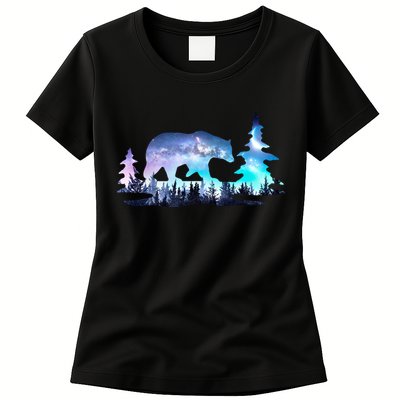 Night Sky Wilderness Bear Womens T-Shirt