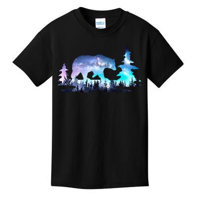 Night Sky Wilderness Bear Kids T-Shirt