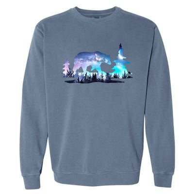 Night Sky Wilderness Bear Garment-Dyed Sweatshirt