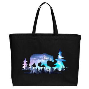 Night Sky Wilderness Bear Cotton Canvas Jumbo Tote