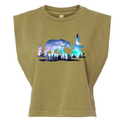 Night Sky Wilderness Bear Garment-Dyed Women's Muscle Tee