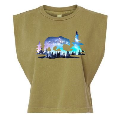 Night Sky Wilderness Bear Garment-Dyed Women's Muscle Tee