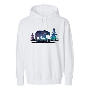 Night Sky Wilderness Bear Garment-Dyed Fleece Hoodie