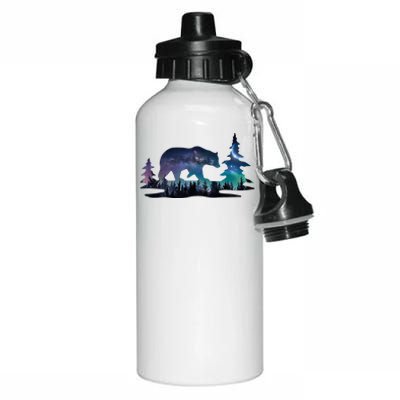 Night Sky Wilderness Bear Aluminum Water Bottle