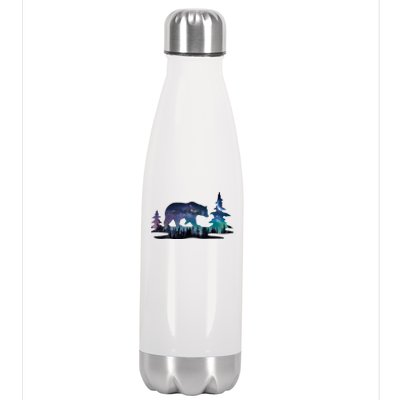 Night Sky Wilderness Bear Stainless Steel Insulated Water Bottle