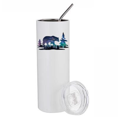 Night Sky Wilderness Bear Stainless Steel Tumbler