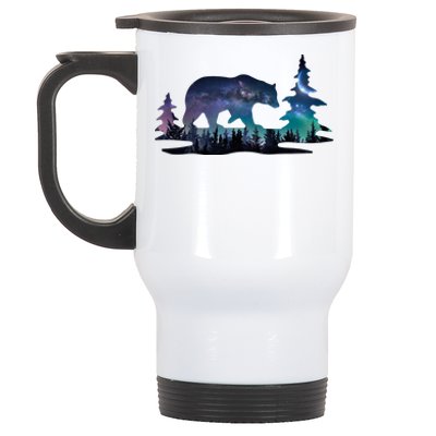 Night Sky Wilderness Bear Stainless Steel Travel Mug