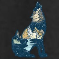 Night Wolf Wilderness 7 Panel Mesh Trucker Snapback Hat