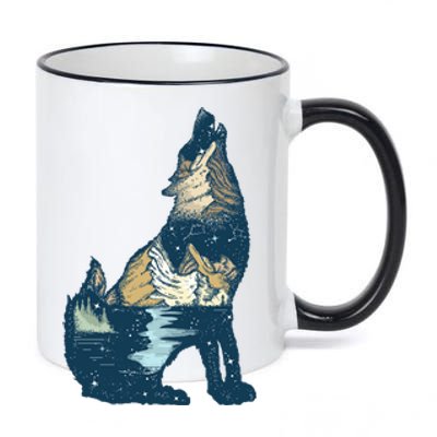 Night Wolf Wilderness 11oz Black Color Changing Mug