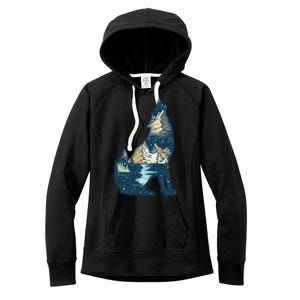 Night Wolf Wilderness Women's Fleece Hoodie