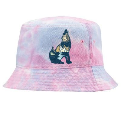 Night Wolf Wilderness Tie-Dyed Bucket Hat