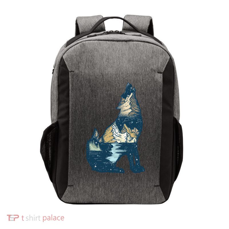 Night Wolf Wilderness Vector Backpack