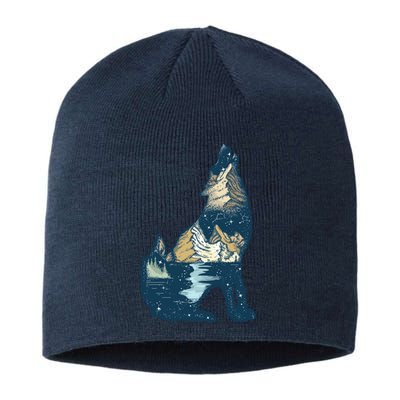 Night Wolf Wilderness Sustainable Beanie