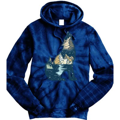 Night Wolf Wilderness Tie Dye Hoodie