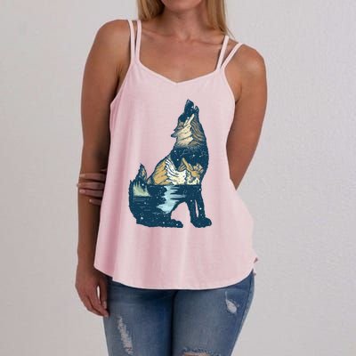 Night Wolf Wilderness Women's Strappy Tank