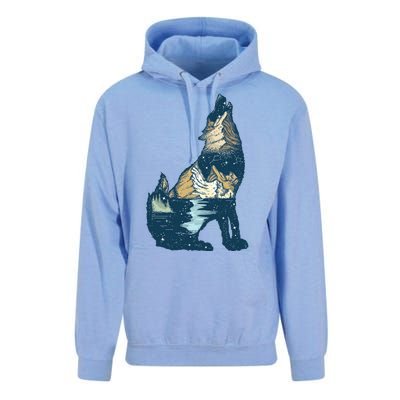 Night Wolf Wilderness Unisex Surf Hoodie