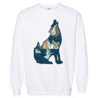 Night Wolf Wilderness Garment-Dyed Sweatshirt