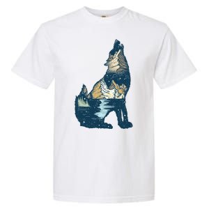 Night Wolf Wilderness Garment-Dyed Heavyweight T-Shirt