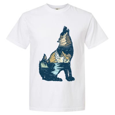 Night Wolf Wilderness Garment-Dyed Heavyweight T-Shirt