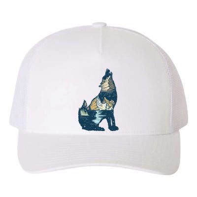 Night Wolf Wilderness Yupoong Adult 5-Panel Trucker Hat