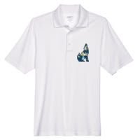 Night Wolf Wilderness Men's Origin Performance Pique Polo